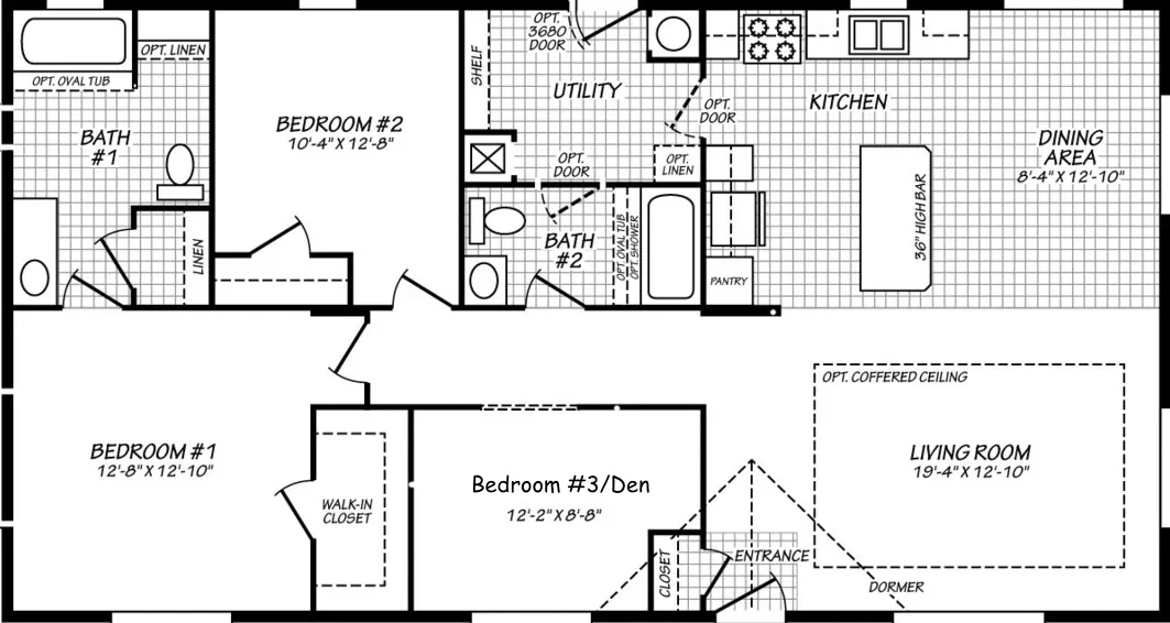 Evergreen 28502e floor plan home features